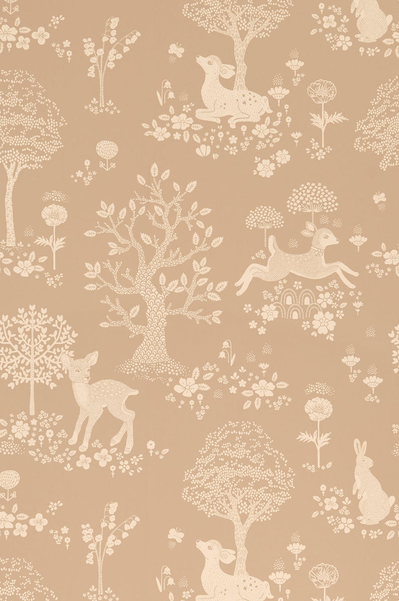 Sample - Summer Fields Wallpaper - Soft Brown