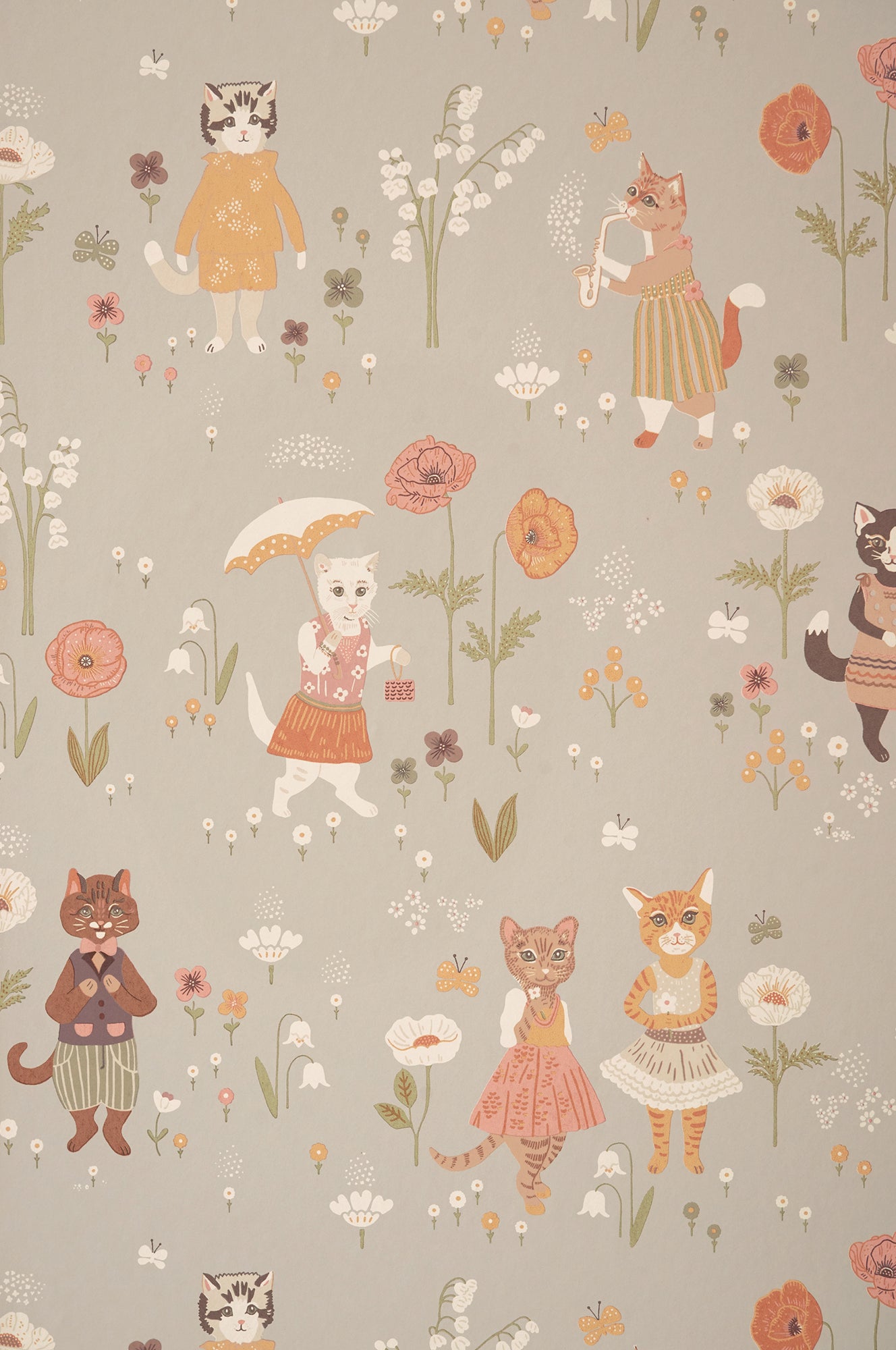 Catwalk Wallpaper - Dusty Blue