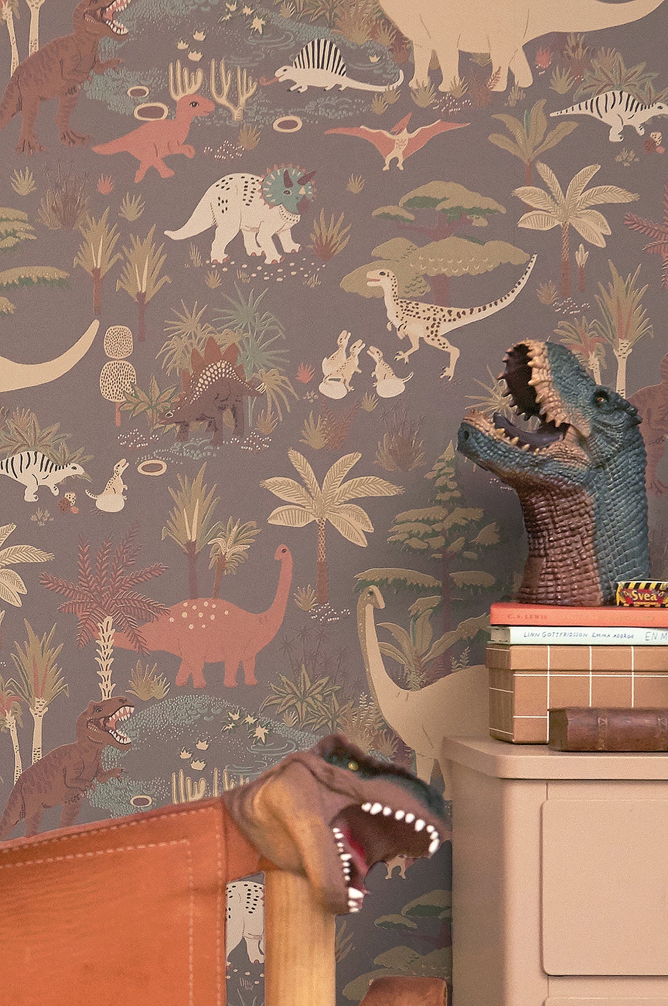 Dino Wallpaper - Evening Grey
