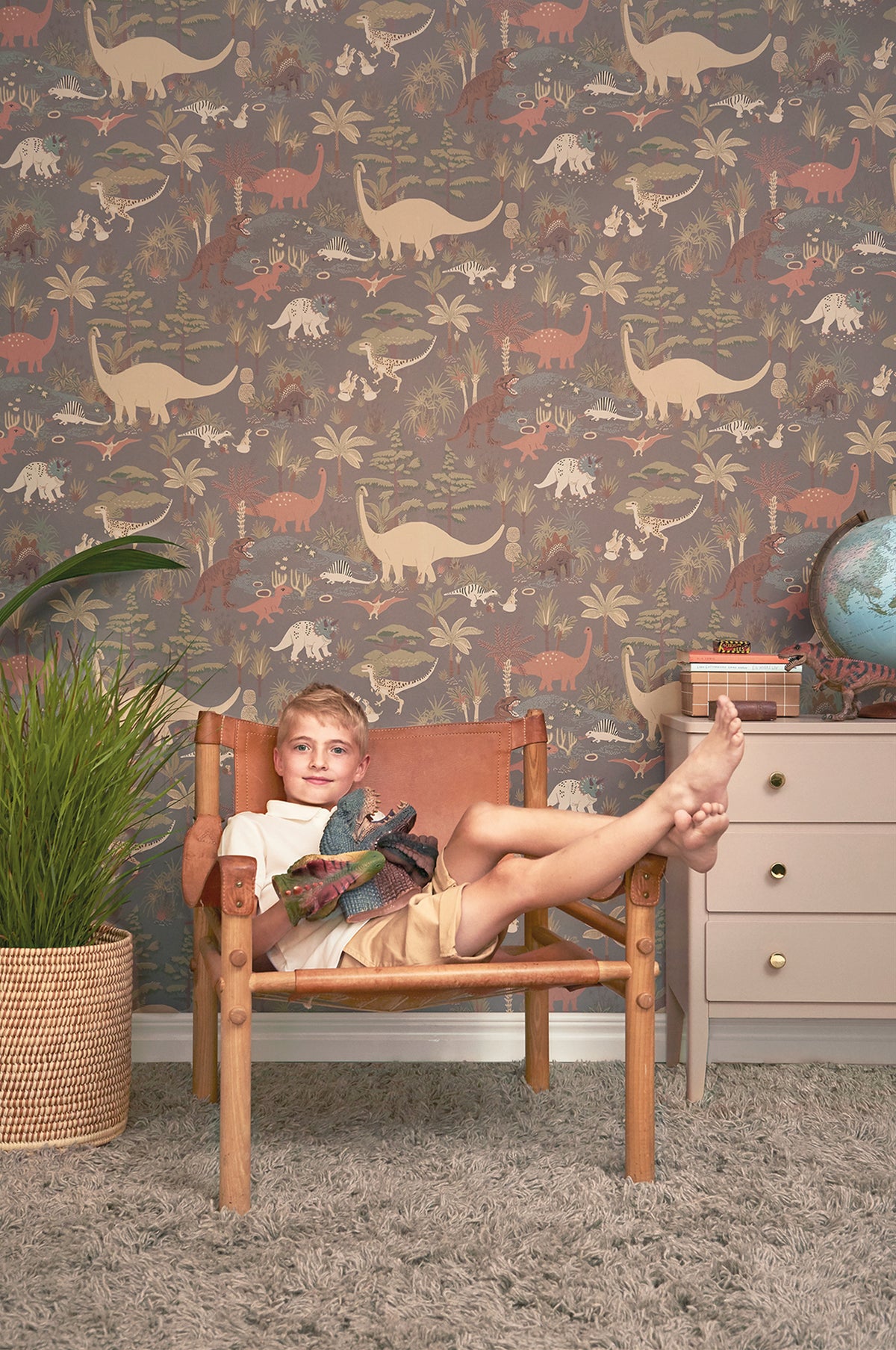 Dino Wallpaper - Evening Grey