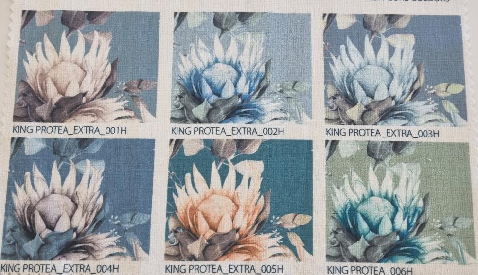 King Protea Upholstery Fabric - 4 Colours