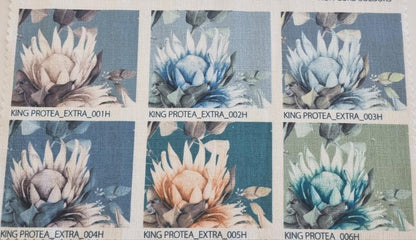 King Protea Upholstery Fabric - 4 Colours