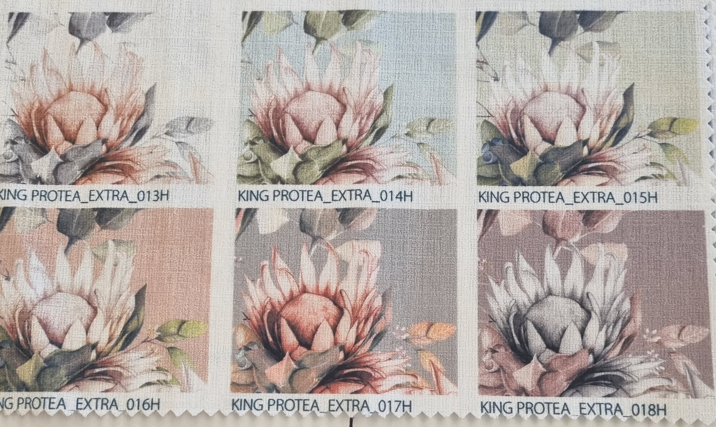 King Protea Upholstery Fabric - 4 Colours