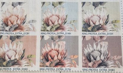 King Protea Upholstery Fabric - 4 Colours