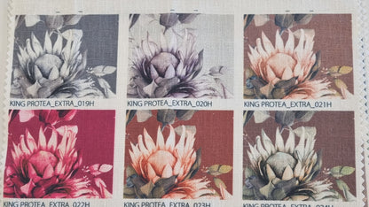 King Protea Upholstery Fabric - 4 Colours
