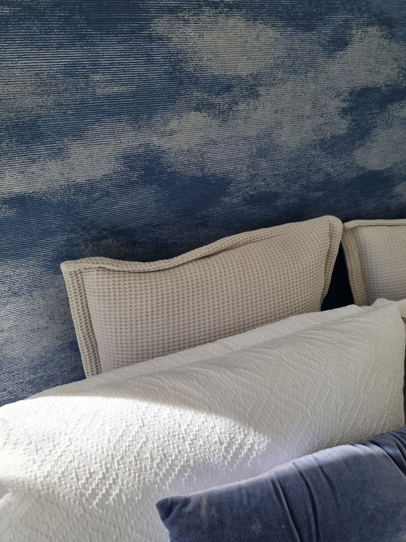 Stratus - Metallic Cloud Wallpaper - Navy - Discontinuing