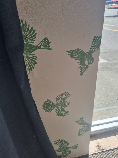 Sample - Fantail Flight Wallpaper - Emerald/White