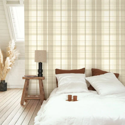 Tartan Touch Wallpaper - Gris Duvet