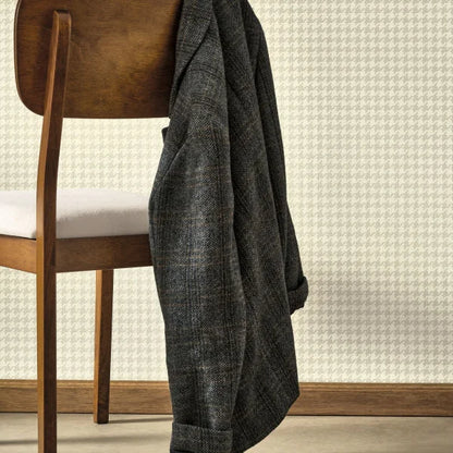 Houndstooth Wallpaper - Beige lin