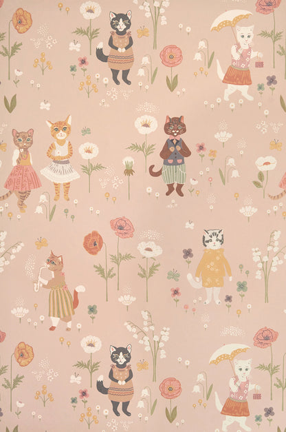 Catwalk Wallpaper - Soft Pink