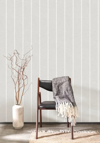 Plaid Line Wallpaper - Gris Duvet