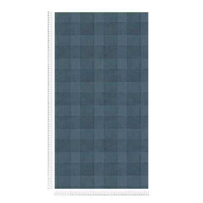 Bistro Plaid - Checkered Wallpaper - Blue