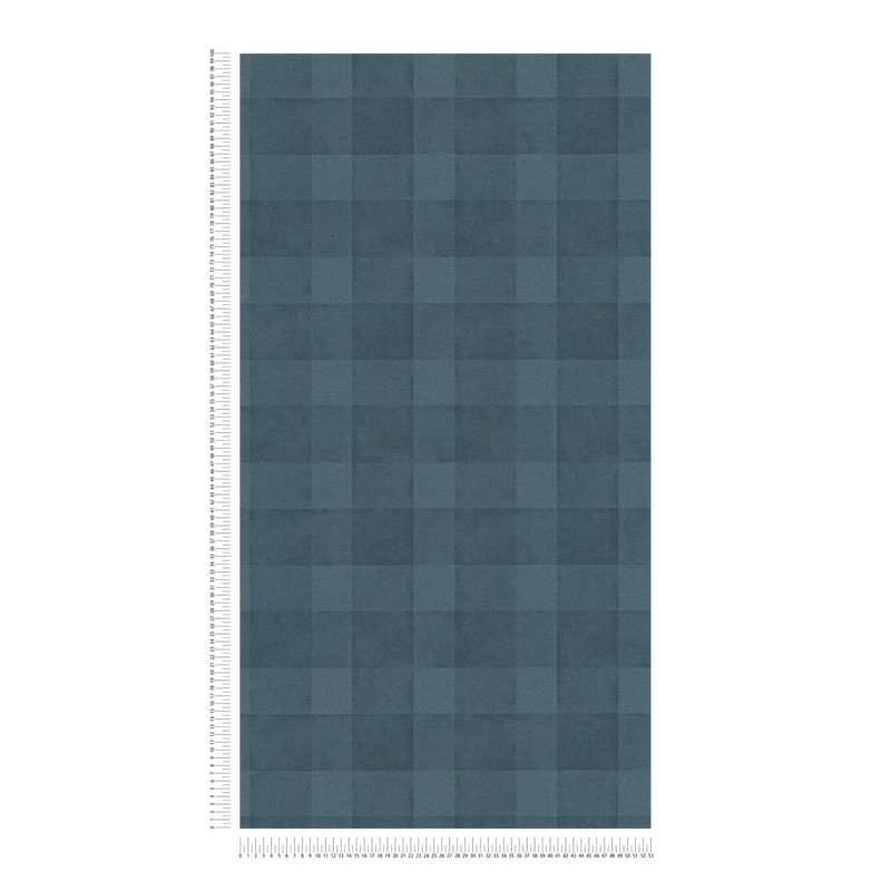 Bistro Plaid - Checkered Wallpaper - Blue