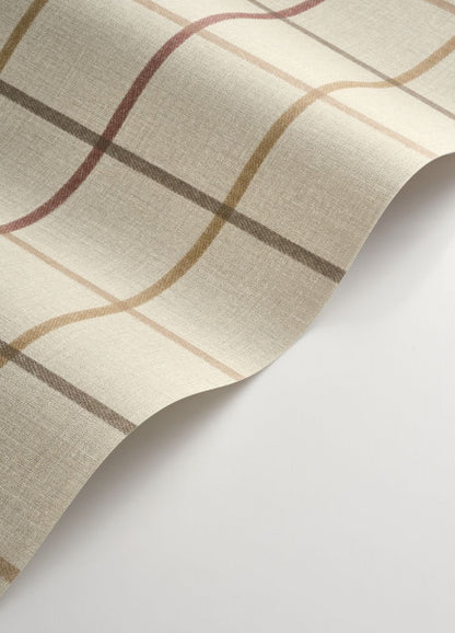Plaid Line Wallpaper - Beige lin