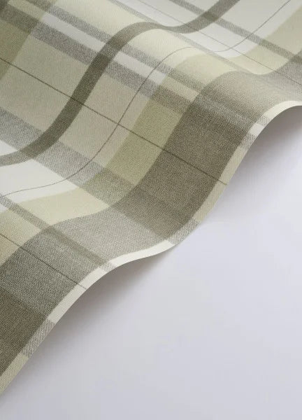 Sample - Tartan Touch Wallpaper - Vert Amande