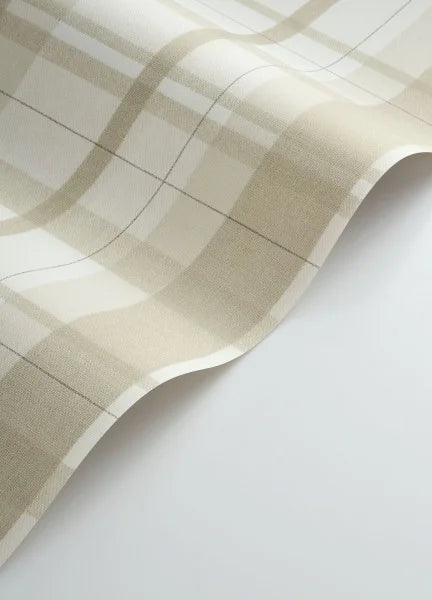 Sample - Tartan Touch Wallpaper - Beige Ficelle