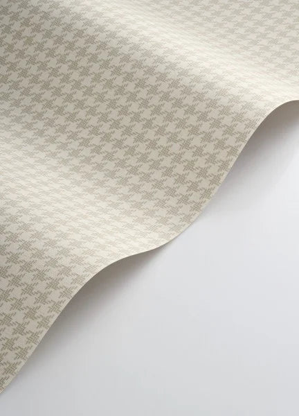Houndstooth Wallpaper - Beige lin