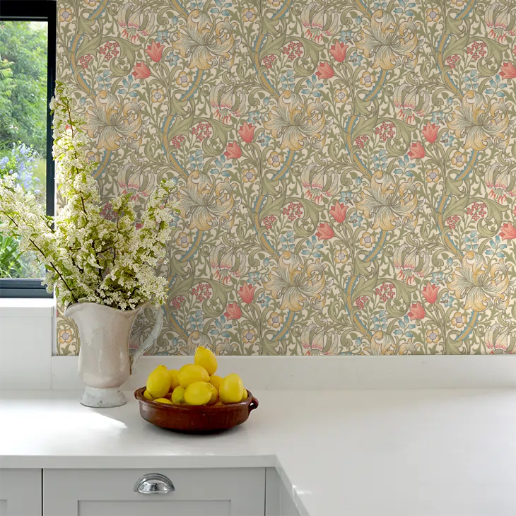 Golden Lily - Morris - Green/Blue/Pink