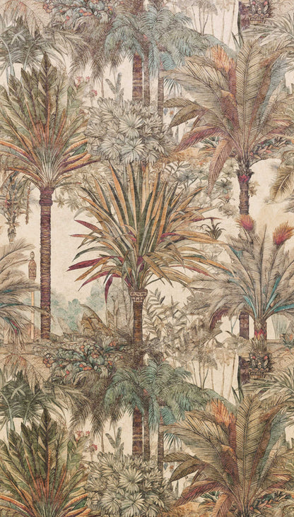 The Wall 4 - Hybrid Wallpaper Mural - Subtle Palms