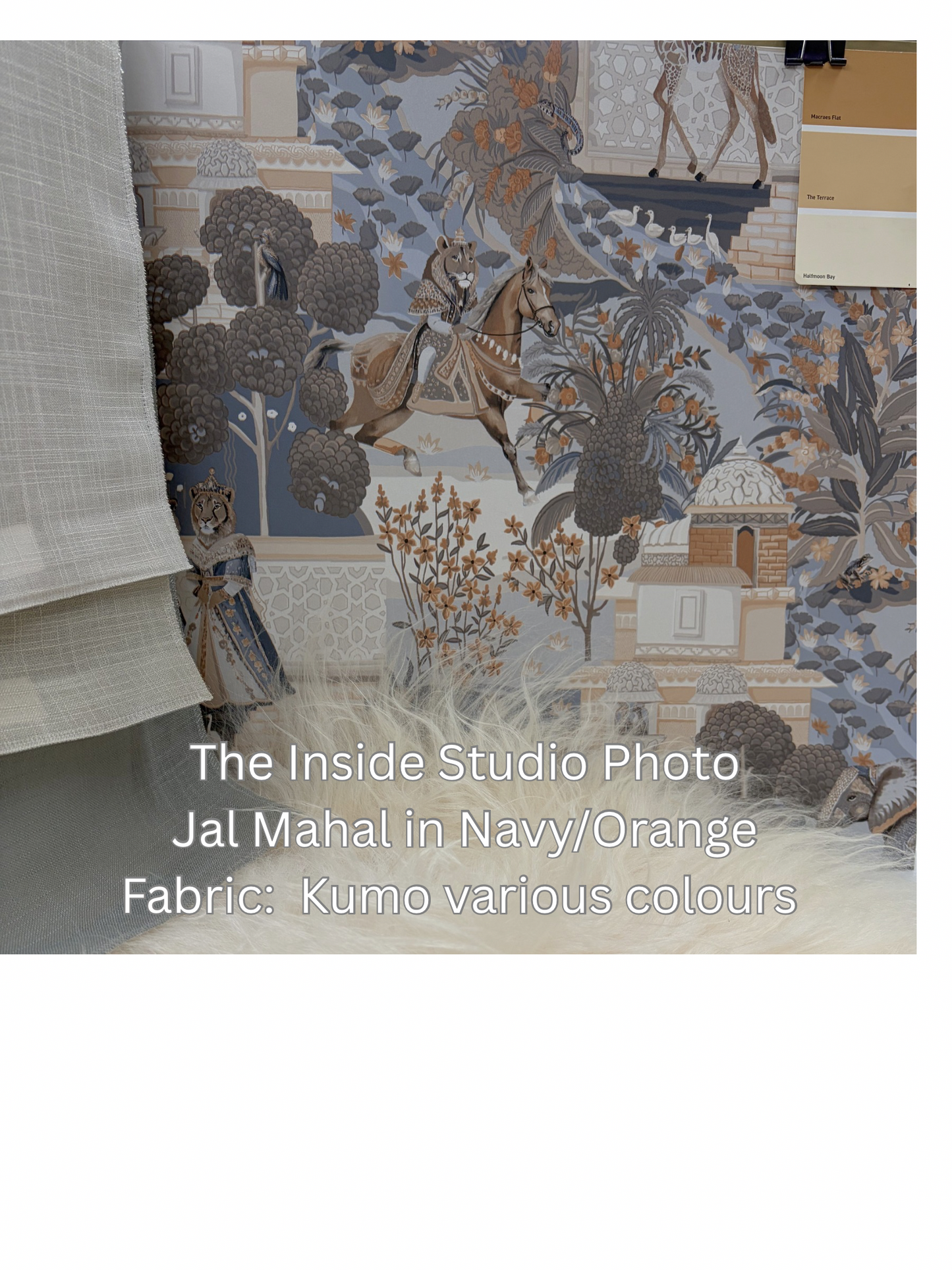 Jal Mahal - Royal Fairy-Tale Wallpaper -Navy/Orange