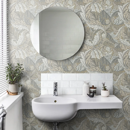 Acanthus by Morris Wallpaper - Manilla/Stone