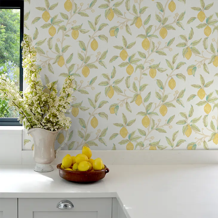 Lemon Tree by Morris Wallpaper - Bay Leaf