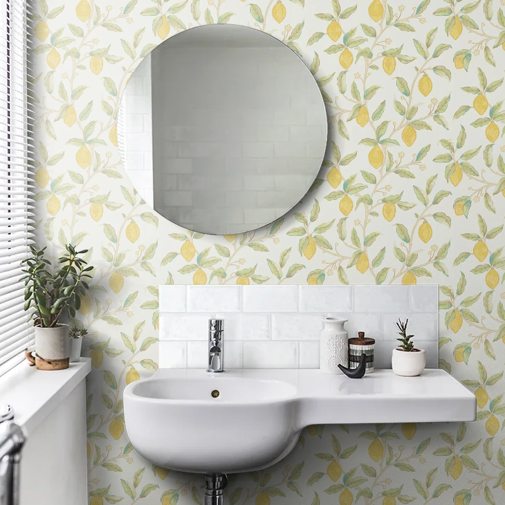 Lemon Tree by Morris Wallpaper - Bay Leaf