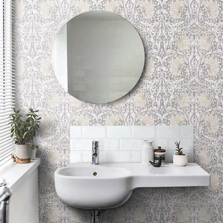 Pimpernel Wallpaper - Linen/Cloud/Grey
