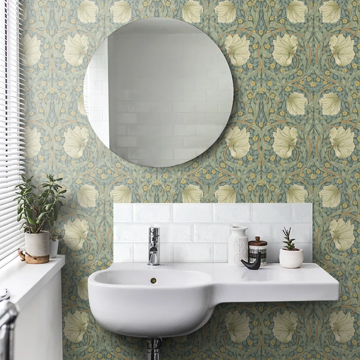 Pimpernel Wallpaper - Privet/Slate