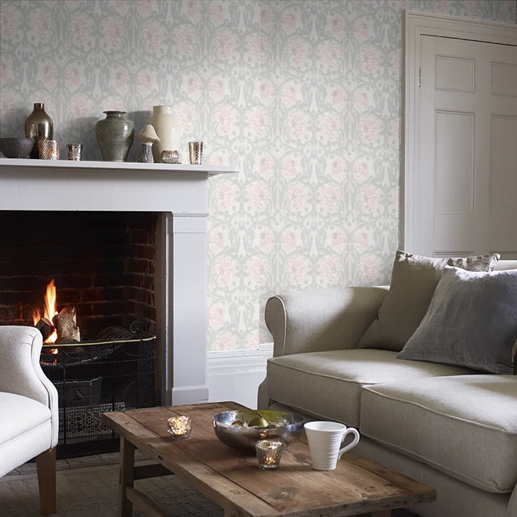Pimpernel Wallpaper - Blossom/Mist