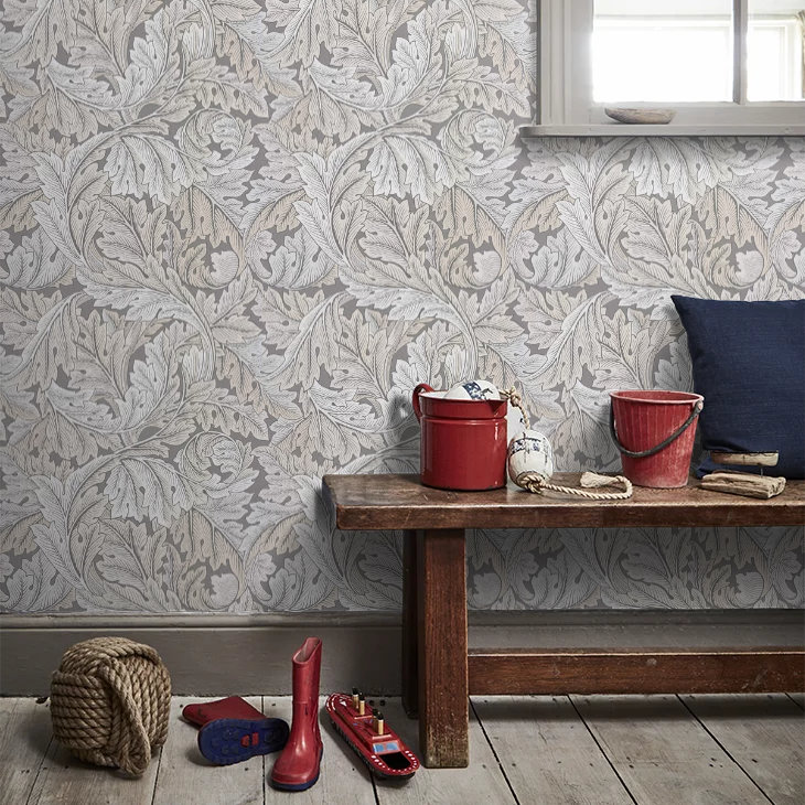 Acanthus by Morris Wallpaper - Slate/Pewter