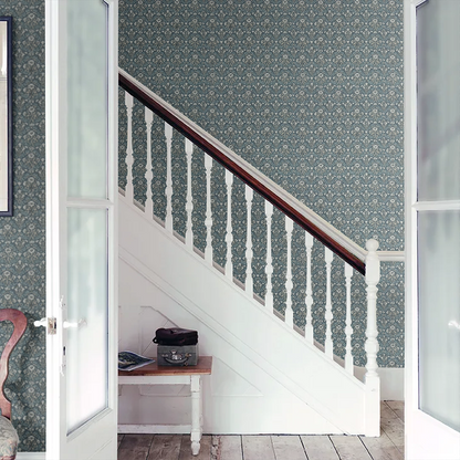 Bellflowers Wallpaper - Morris - Indigo Linen