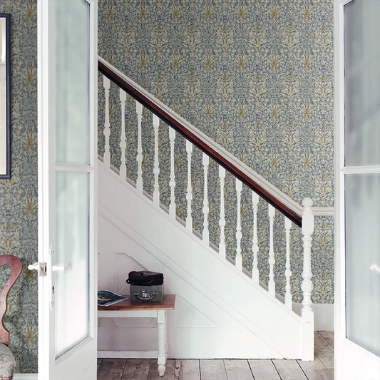 Snakeshead Wallpaper - Morris - Indigo/Cumin