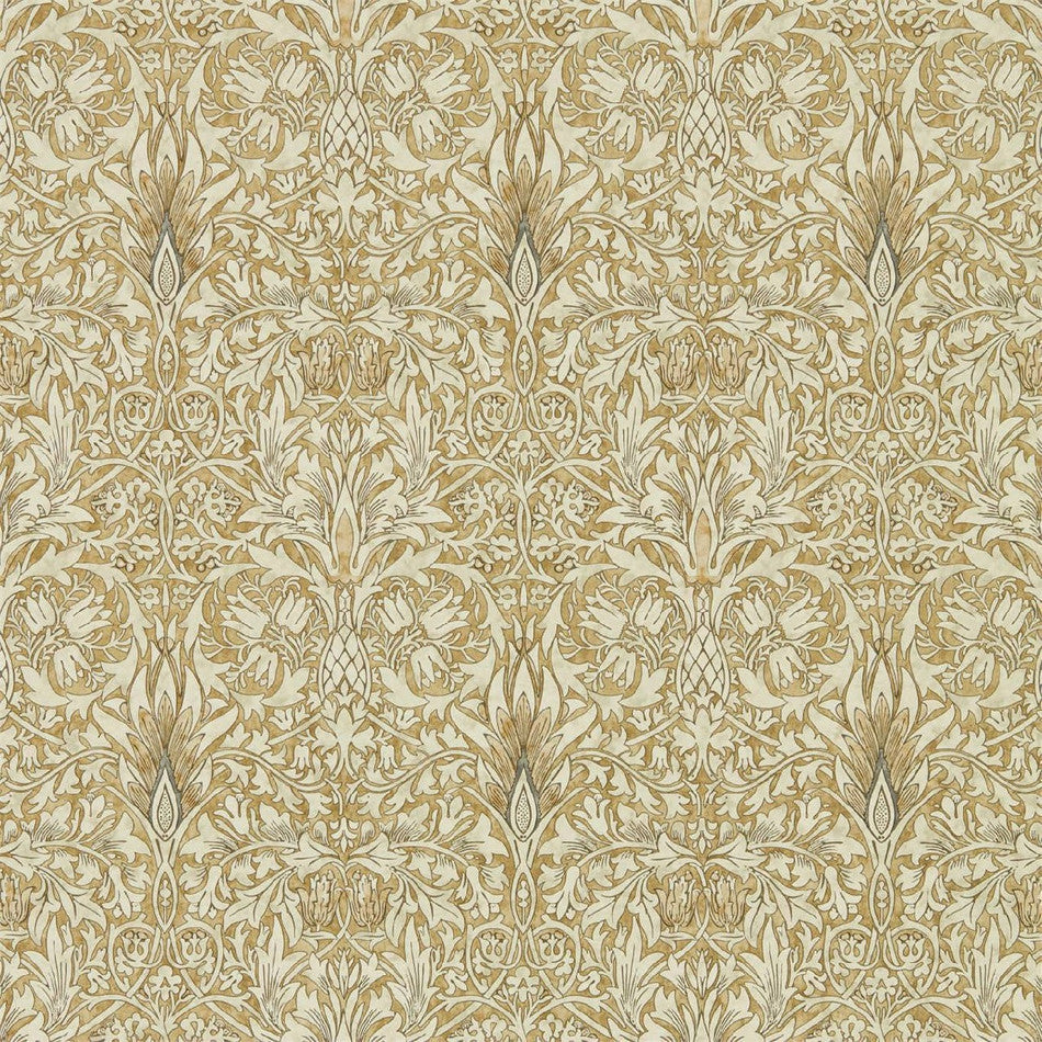 Snakeshead Wallpaper - Morris - Gold/Linen