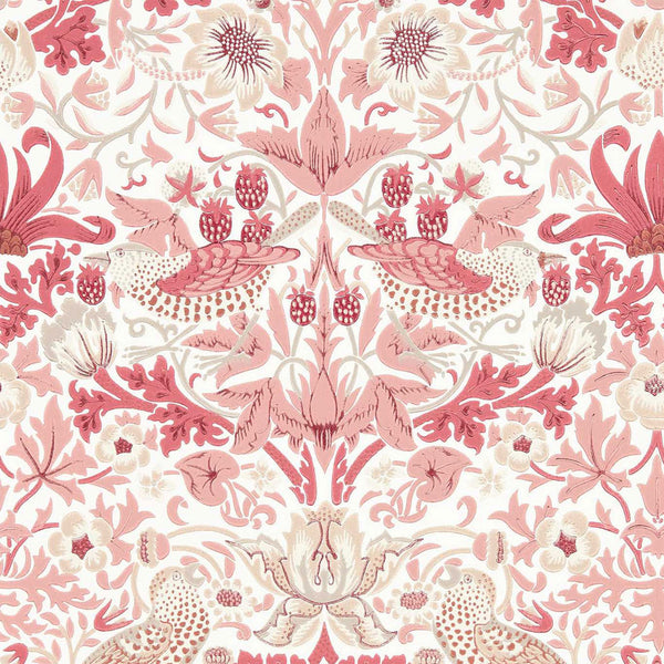 Sample - Strawberry Thief Wallpaper - Madder
