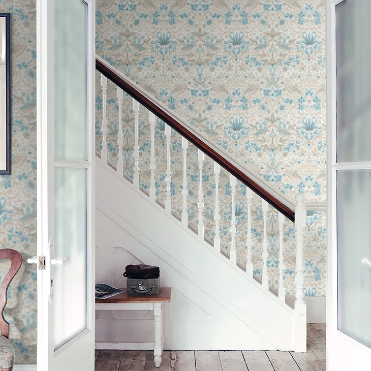 Strawberry Thief Wallpaper - Slate/Vellum
