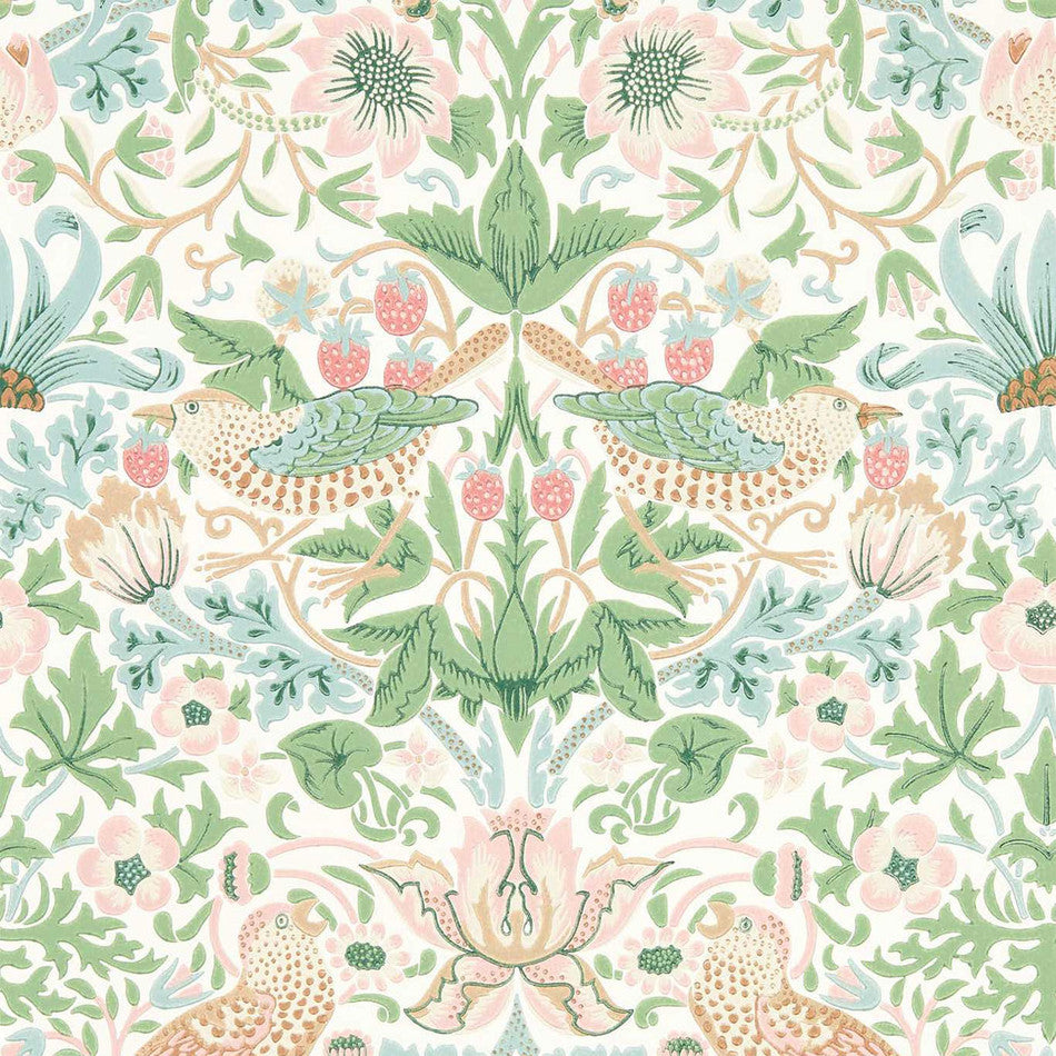 Strawberry Thief Wallpaper - Cochineal Pink