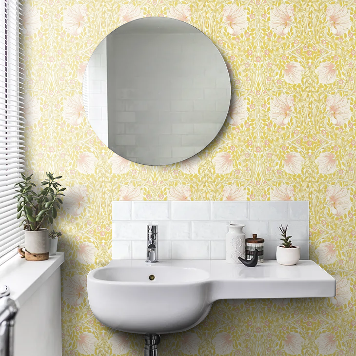 Pimpernel Wallpaper - Sunflower/Pink