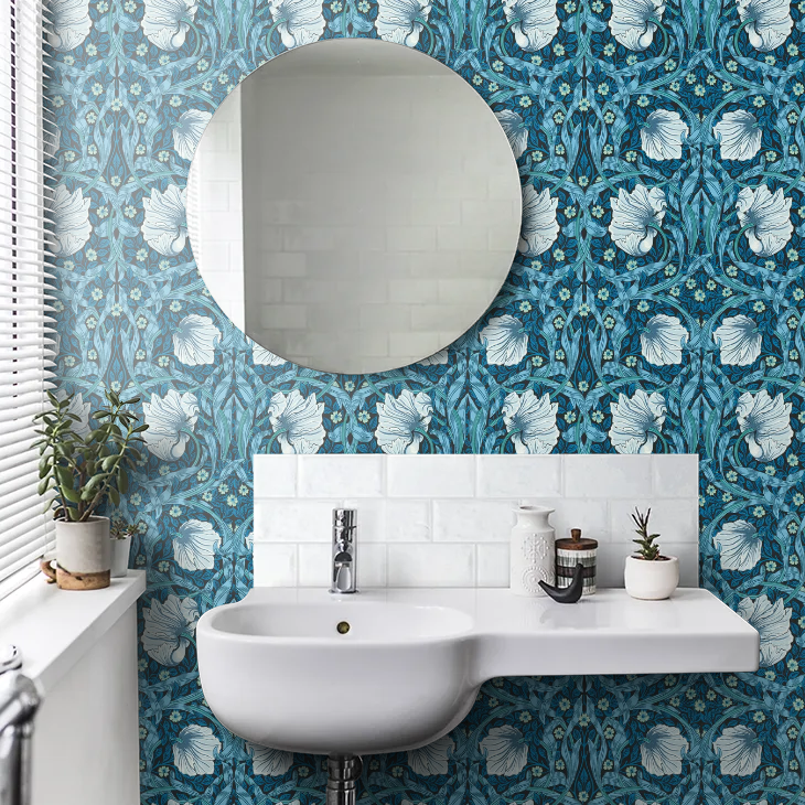 Pimpernel Wallpaper - Midnight/Opal