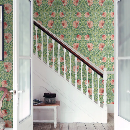 Pimpernel Wallpaper - Shamrock/Watermelon