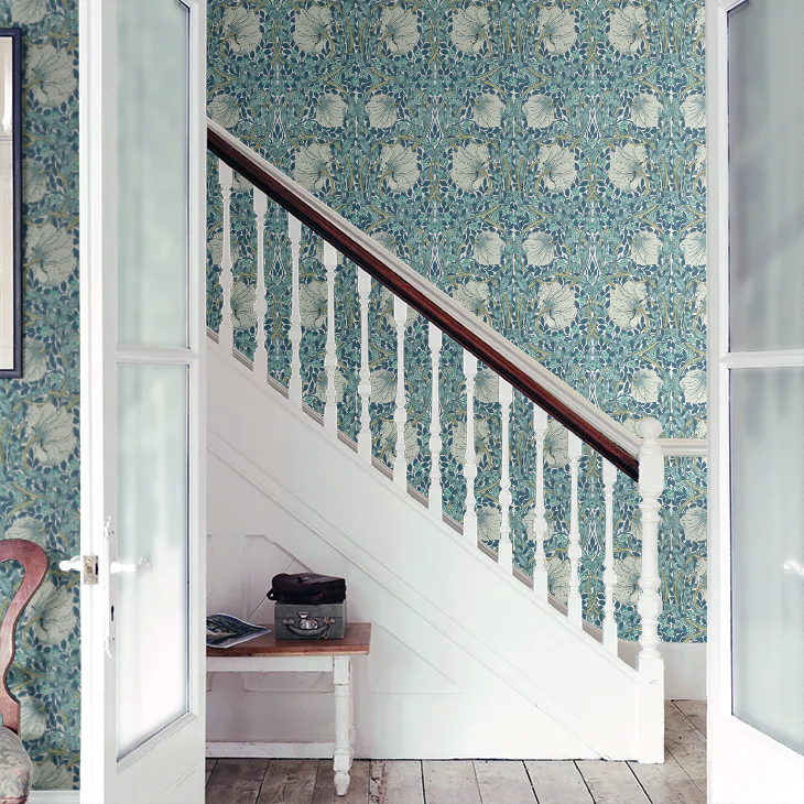 Pimpernel Wallpaper - Cobalt/Mineral