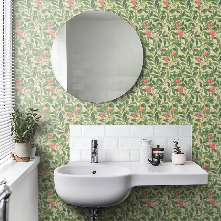 Arbutus by Morris Wallpaper - Rose