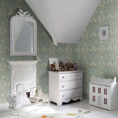 Daisy & Oak Wallpaper - Powder Blue / Blush