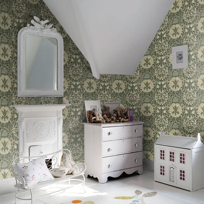 Daisy & Oak Wallpaper - Sage / Forest