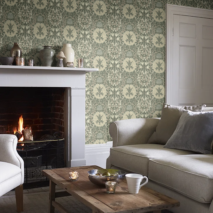 Daisy & Oak Wallpaper - Sage / Forest