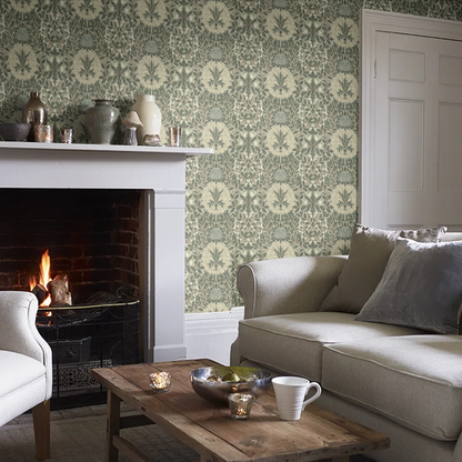 Daisy & Oak Wallpaper - Sage / Forest