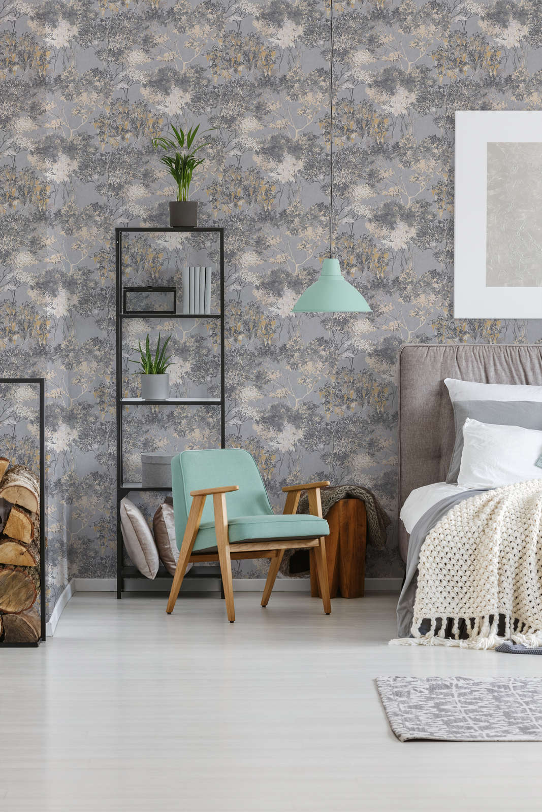 Abstract Garden Wallpaper - Grey