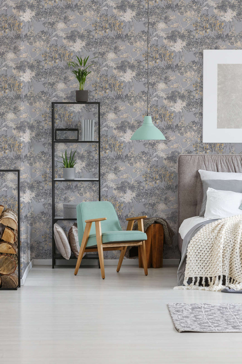 Abstract Garden Wallpaper - Grey