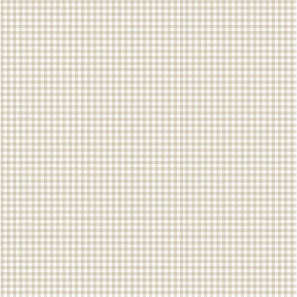 Sample - Lotta Gingham Wallpaper - Grey/Beige