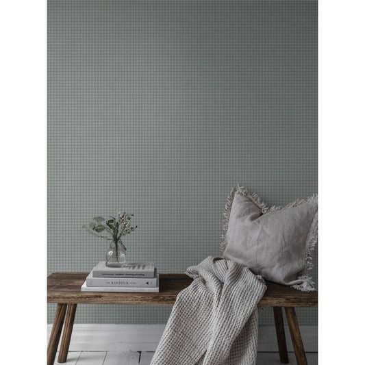 Lotta Gingham Wallpaper - Blue/White
